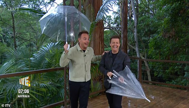 Frustrated with his umbrella, he exclaimed: 'I can't do this stupid thing!'