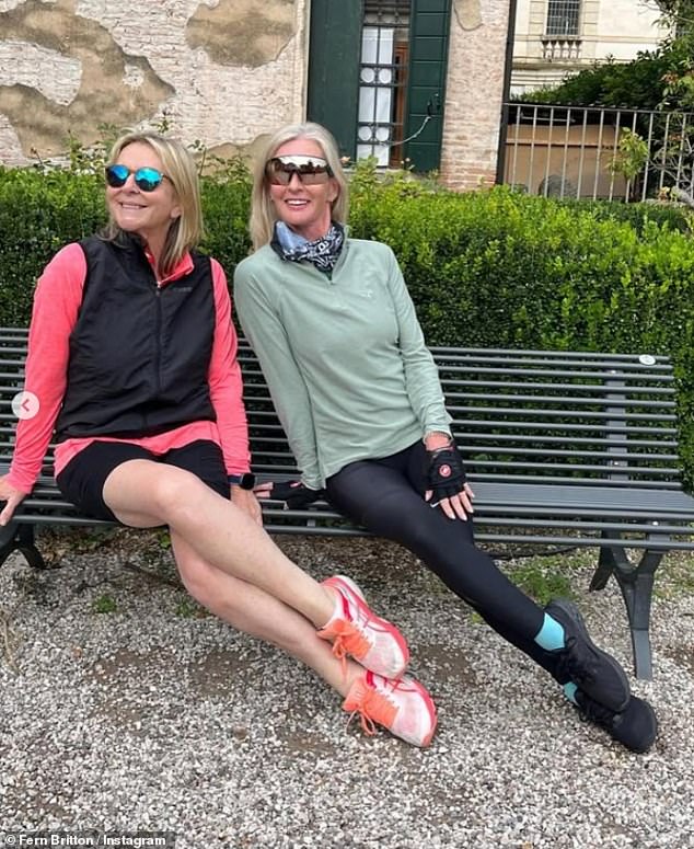 In another snap, Fern couldn't wipe the smile off her face as she posed for a photo with a friend