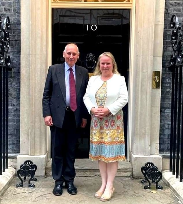 Nicholas Halbritter, 73, pictured left outside 10 Downing Street was ordered by a court to sort out his property in 2017