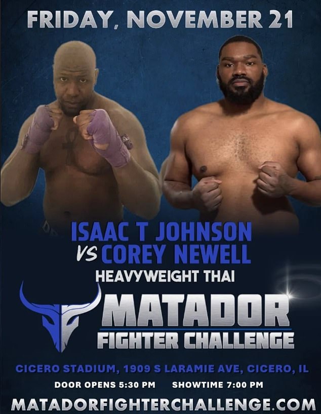 Johnson was billed to be competing in the Matador Fighter Challenge in Chicago on Friday