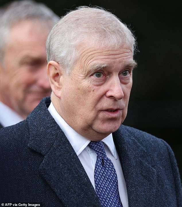 Andrew Mountbatten-Windsor (pictured), formerly the Duke of York, was stripped of all of his royal titles earlier this month