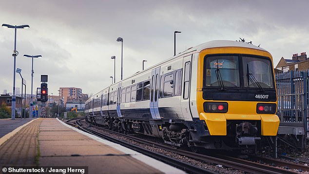 The Chancellor's move will apply to season tickets and other 'regulated' fares across England, and is expected to save rail passengers £600million in 2026/27 (file picture)