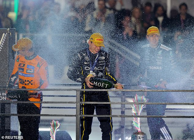 George Russell finished in third place and joined Verstappen and Norris on the podium