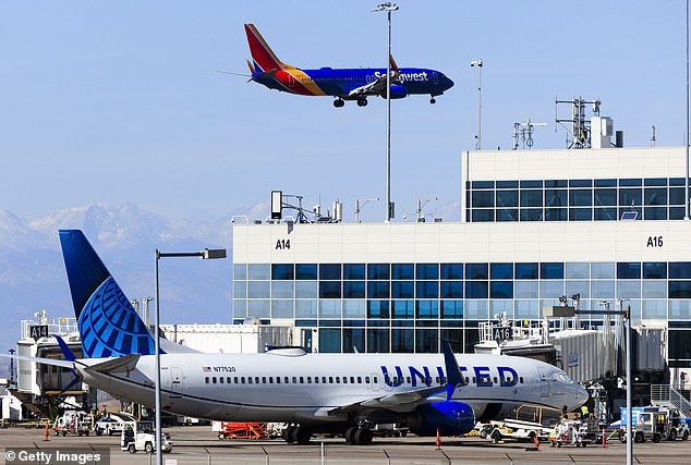 A passenger at the Denver airport berated gate agents and other flyers when she was not allowed on her original flight