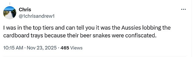 English fans went online to blame local supporters for the scenes at Perth Stadium