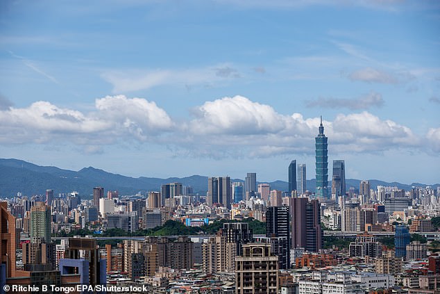 Taiwan capital Tapei's skyline, seen in August 2025. China's threats that it could invade the island by 2027 has triggered a furious reaction by Takiachi