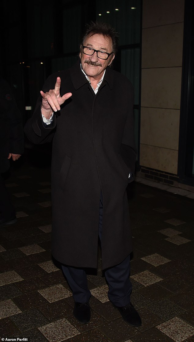 Paul Chuckle, who previously performed in a comedy duo with his late brother Barry, was also seen leaving the wrap party