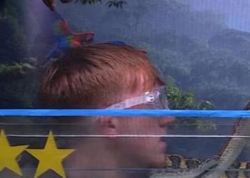 Watch as AngryGinge bangs his head in first look at terrifying I'm A Celeb trial Terror Flying Tours