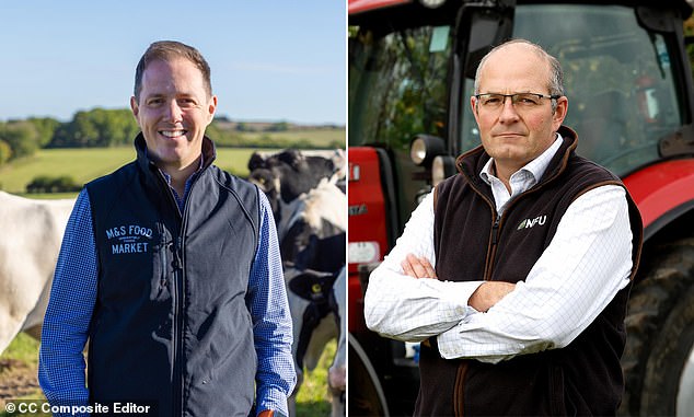United we stand: Tom Bradshaw President Of The National Farmers' Union (above right) and Alex Freudmann Managing Director Of M&S Food
