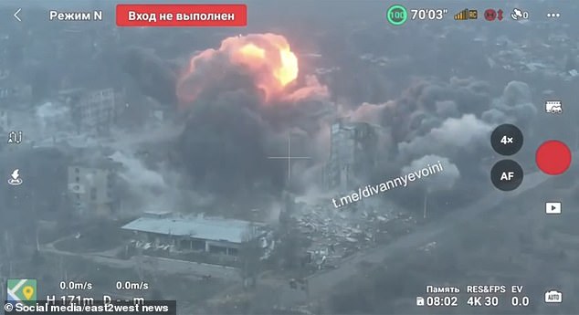 A dramatic swarm of drones exploded the Lenin Shatura thermal plant - mostly fired by gas - as temperatures dipped below freezing point