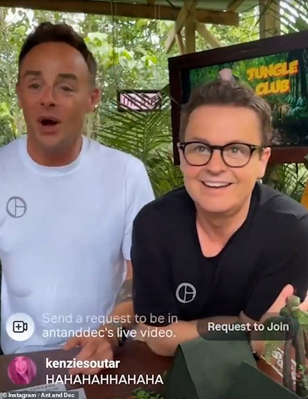 His co-host Declan Donnelly struggled to contain his laughter, pointing at the spider as it crawled away, adding: 'It is! You were right, sorry for doubting you'