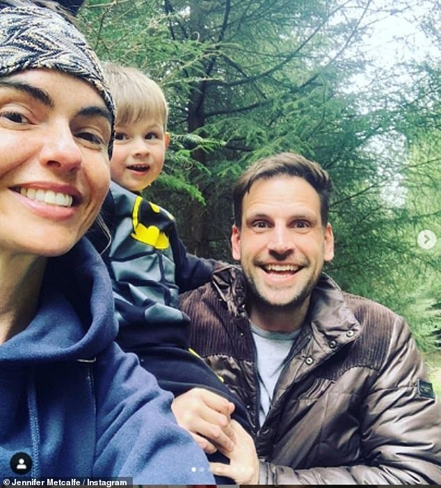 Jennifer and her ex Greg Lake split in 2020 after eight years together (pictured that year with their son Daye)