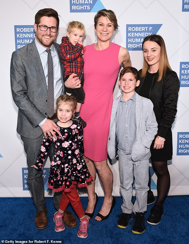 Maeve Kennedy Townsend McKean, 40, (pictured with her family) and her son Gideon, 8, drowned on a canoeing excursion in Chesapeake Bay, Maryland in 2020
