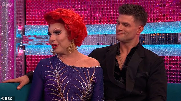 The drag star, 45, whose real name is Christopher Dennis, appeared in Blackpool on Sunday's show where she talked about her abrupt departure