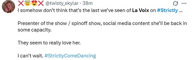 Fans took to social media to say goodbye to the TV favourite. They wrote: 'Aljaz’s speech to La Voix was absolutely beautiful what a man'