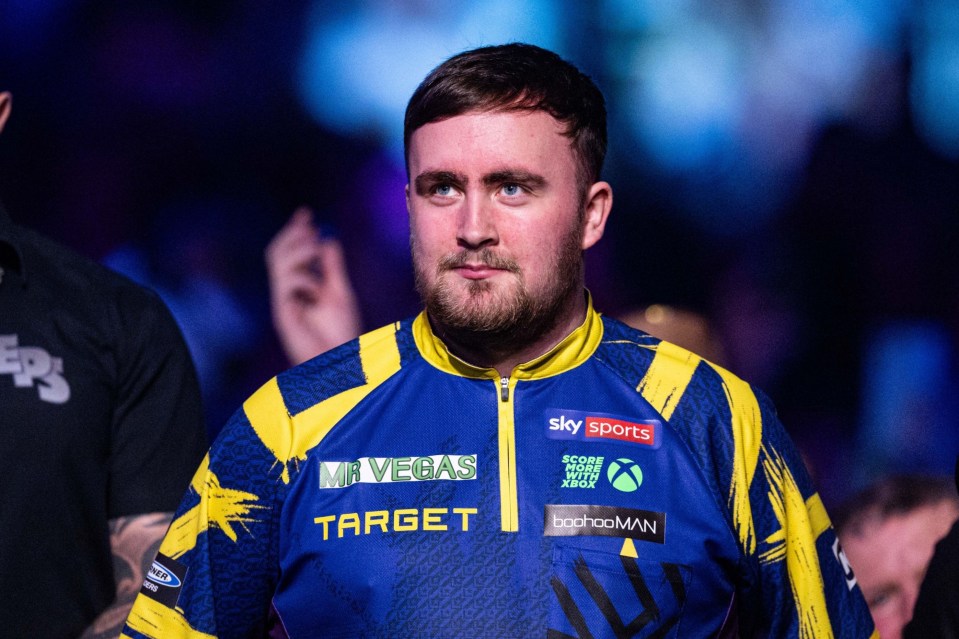 15th November 2025, WV Active Aldersley, Wolverhampton, Midlands, England; 2025 PDC Mr Vegas Grand Slam of Darts, quarterfinals; Luke Littler is introduced to the fans before his quarter final match against Josh Rock Credit: Action Plus Sports Images
