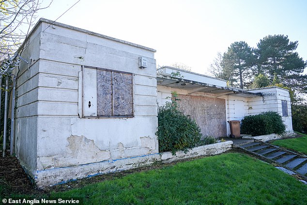 The lido has fallen into a state of disrepair, with the entrance now boarded up and looking a shadow of its former self