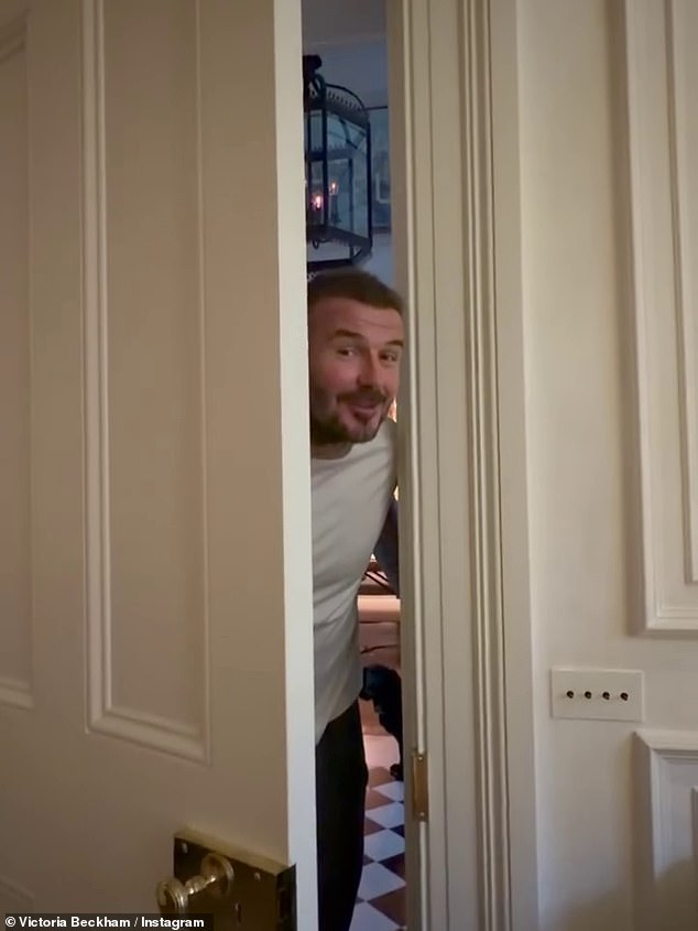 Posh, 51, took to Instagram on Sunday to reveal she had decided to give their £31.5million London townhouse a festive makeover to surprise the former footballer, 50