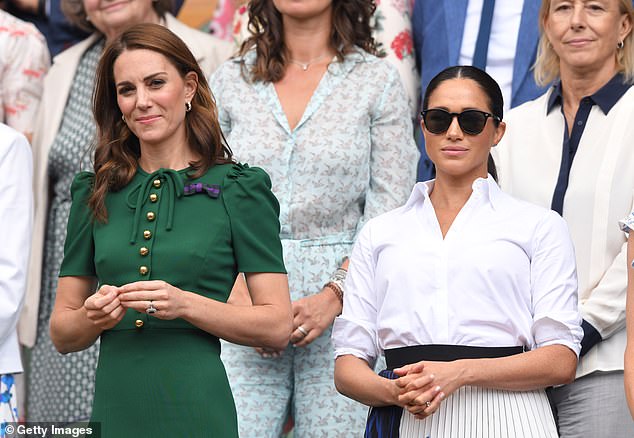 According to royal author Ingrid Seward, Meghan was 'incredibly envious' of the Princess of Wales (left) and the life she was living in much bigger Apartment 1A, based in Kensington Palace