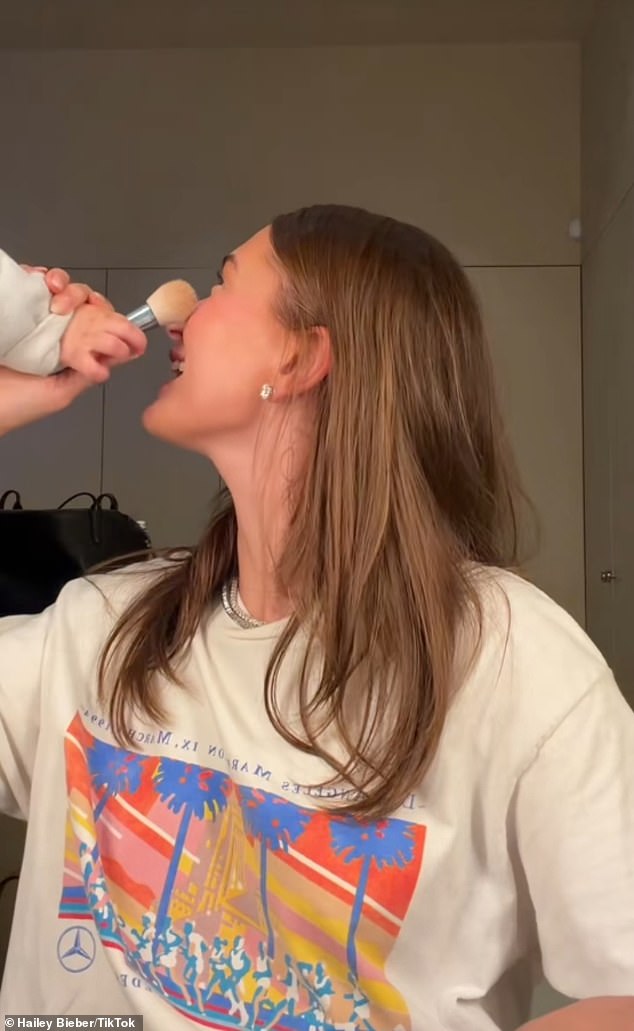 That same day, the nepo baby of Stephen Baldwin shared a TikTok featuring a cameo from the 15-month-old toddler using a make-up brush on her as she got ready for her birthday festivities