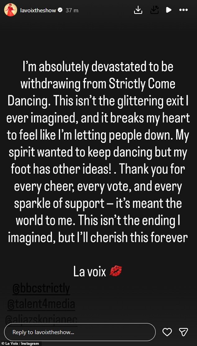 Taking to Instagram minutes after the announcement of her exit was made, La Voix shared a statement
