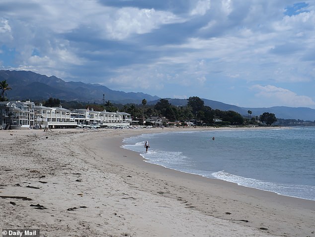 A beach near the Rosewood Hotel in Montecito, California