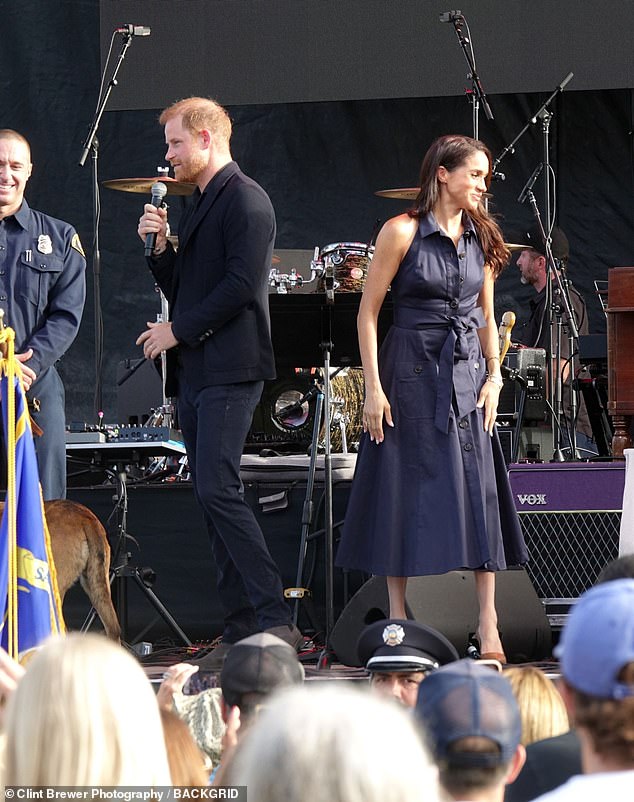 The Duke and Duchess of Sussex appeared at the One805 Live! event at Kevin Costner's Santa Barbara polo field to honor first responders in September