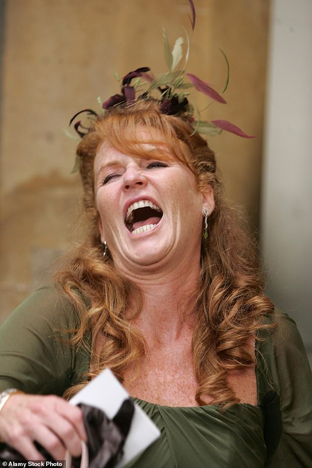 The former Duchess of York, Sarah Ferguson at the wedding of Chloe Delevigne