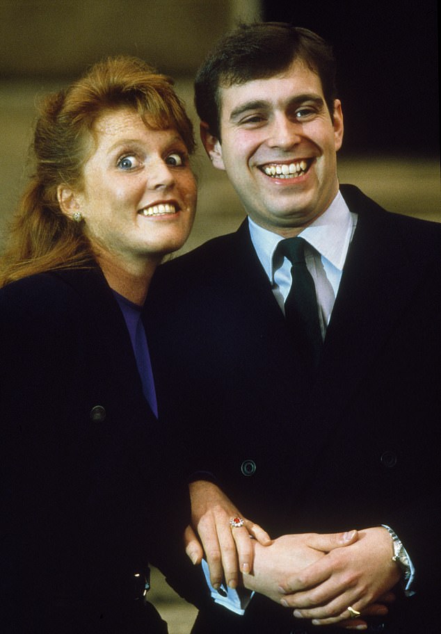 The former Duke and Duchess of York photographed at Buckingham Palace after the announcement of their engagement, 1986