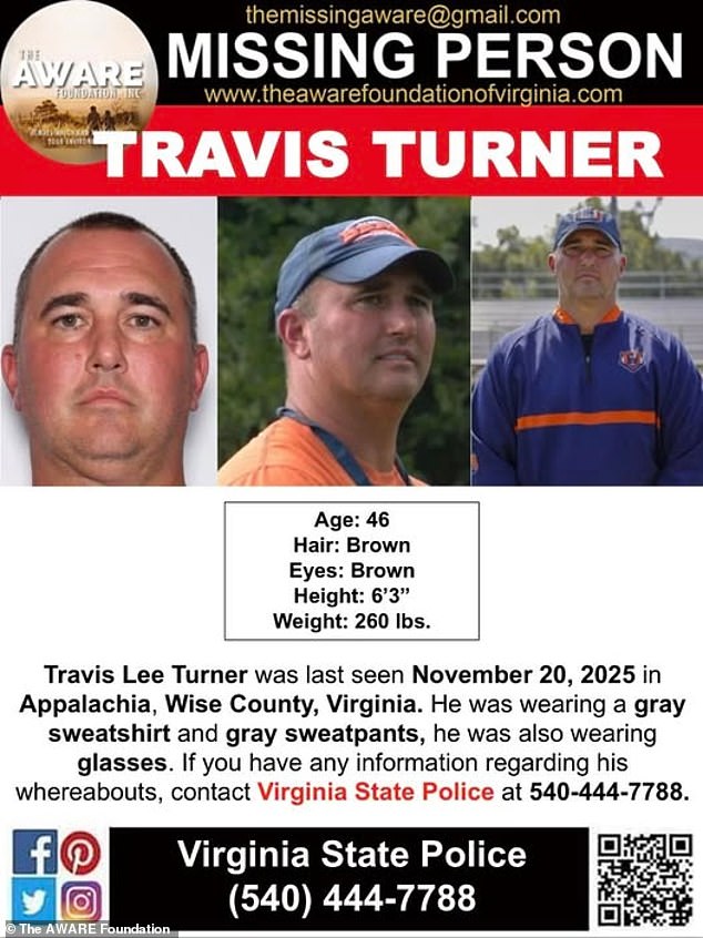 Turner has officially been declared a missing person
