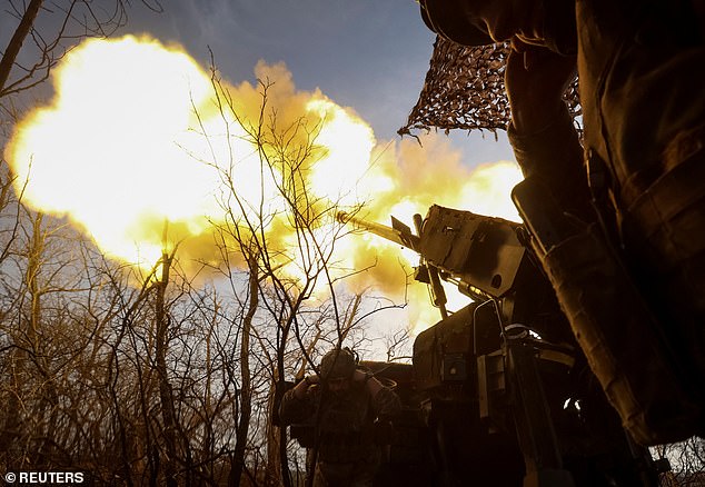 Servicemen of the 148th Separate Artillery Zhytomyr Brigade of the Armed Forces of Ukraine fire a Caesar self-propelled howitzer towards Russian troops at a position on the front line, amid Russia's attack on Ukraine, near the frontline town of Pokrovsk in Donetsk region, Ukraine November 23, 2025