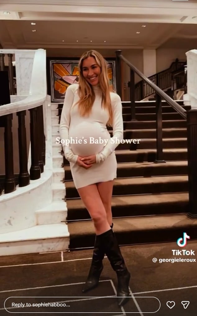 Earlier this month Sophie celebrated her baby shower, throwing a lavish lunch at the swanky Rosewood London