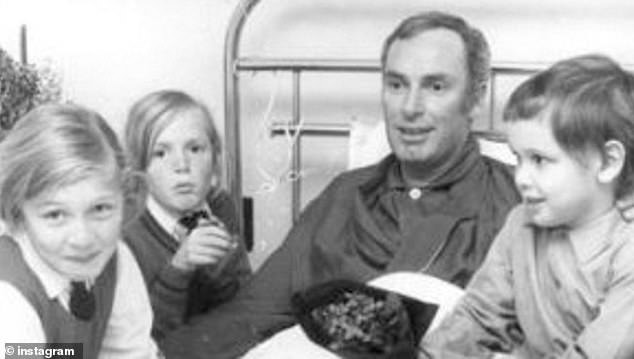 Skye (second from left) with her dad Bruce Gyngell and her siblings, Briony (left) and David