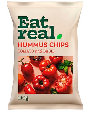 Made from chickpeas, the Eat Real hummus chips would classify to most as a 'healthy' crisp option