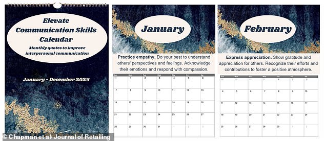 In another experiment, some participants received an 'Elevate Communication Skills' calendar which encouraged them to 'practice empathy' or 'express appreciation'