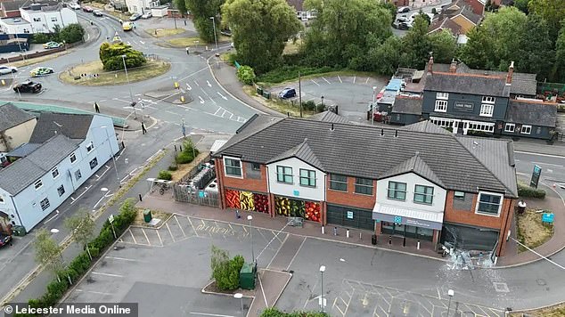 The store was left with a smashed window and damaged shutter after stealing from the shop