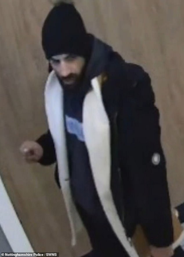 Nottinghamshire Police released the footage on Monday and are urging anyone who can identify the man to get in touch with the force