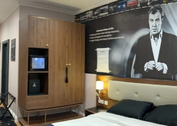 Jeremy Clarkson fans can now stay in a hotel suite with his FACE staring down at your bed