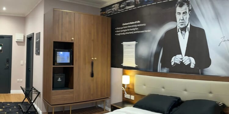 Jeremy Clarkson fans can now stay in a hotel suite with his FACE staring down at your bed