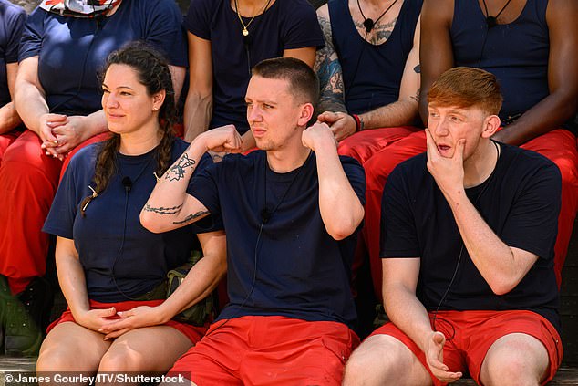 Meanwhile others wish that Kelly would make a bit more of an effort with the rest of the women in camp (pictured with Aitch and AngryGinge)