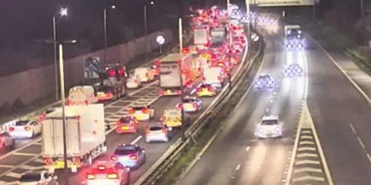 Drivers left with hour-long delays after four-car horror crash on M4 as one lane blocked
