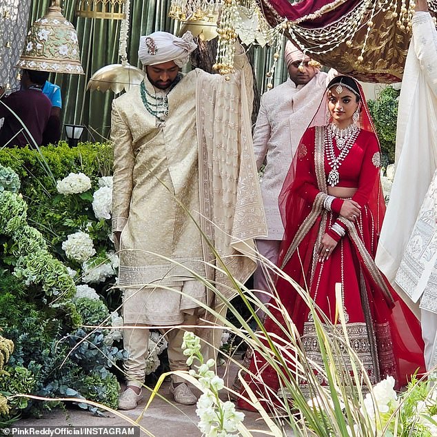 Netra, the daughter of Indian pharmaceutical bigwig, married tech entrepreneur Vamsi Gadiraju in an opulent wedding in Udaipur this week