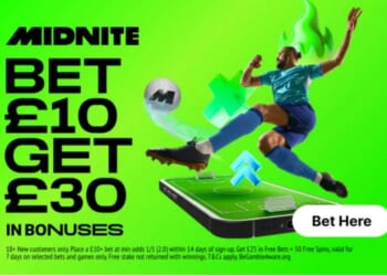 Get £30 in football free bets when you join Midnite