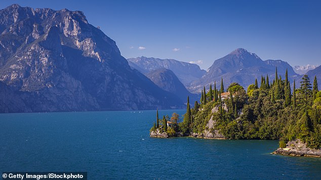 The former England striker moved to Italian side Cremonese in the summer and has a villa on picturesque Lake Garda in the Italian Alps (File image of Lake Garda)