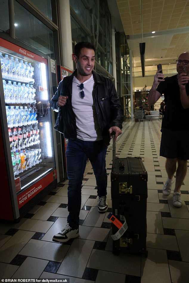 Jeremy appeared to be in good spirits as he is joined by his sister Melanie who made the trip to support her sister-in-law