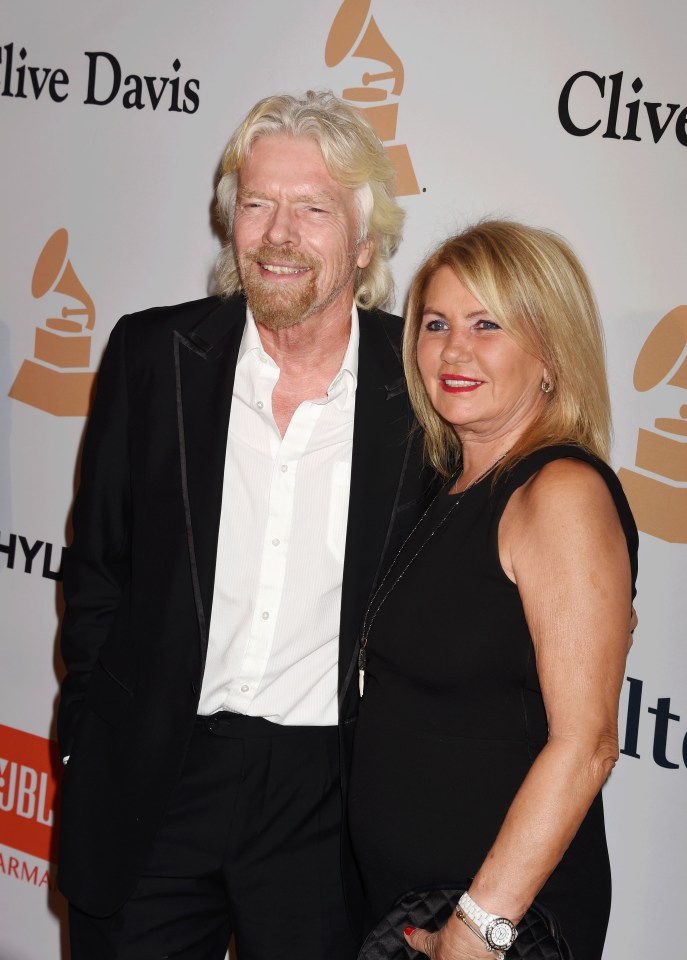 Richard Branson and Joan Templeman attending the 2016 Pre-GRAMMY Gala.