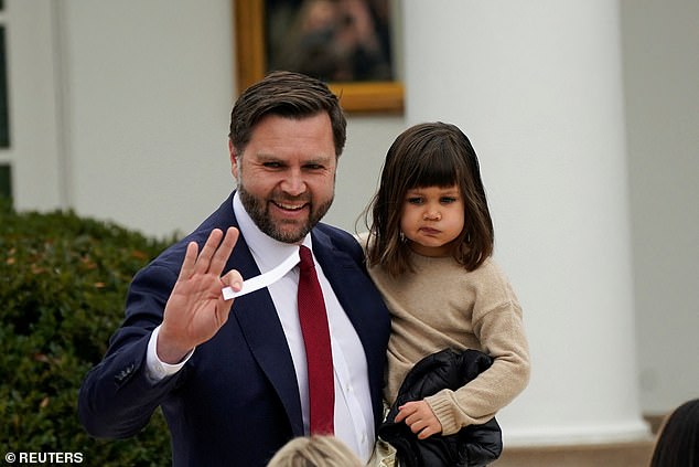 Vice President JD Vance and Second Lady Usha Vance brought their daughter Mirabel to the turkey pardon at the White House on Tuesday, November 25, 2025. Their sons were not spotted at the ceremony