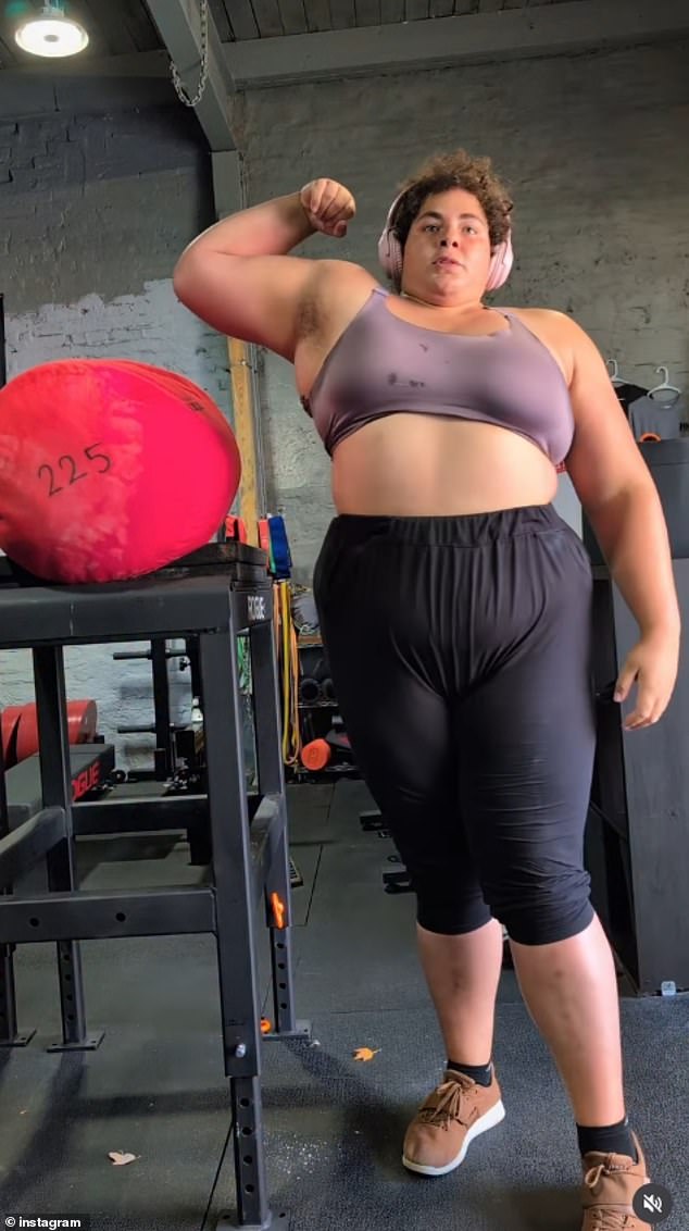 Booker, who calls herself the 'world's strongest lesbian' in her TikTok bio, has only featured in three competitions, and began taking part in professional strongwoman events this year