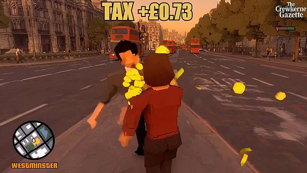 Reeves is then shown inside the video game - based loosely off of the popular Grand Theft Auto video game series - where she can tax non-player characters (NPCs) by beating them up and taking their coins