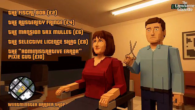 There is also an in-game barber shop where the Chancellor's hair can be transformed into styles such as the 'austerity fringe' or 'the "administrative error" buzz cut'